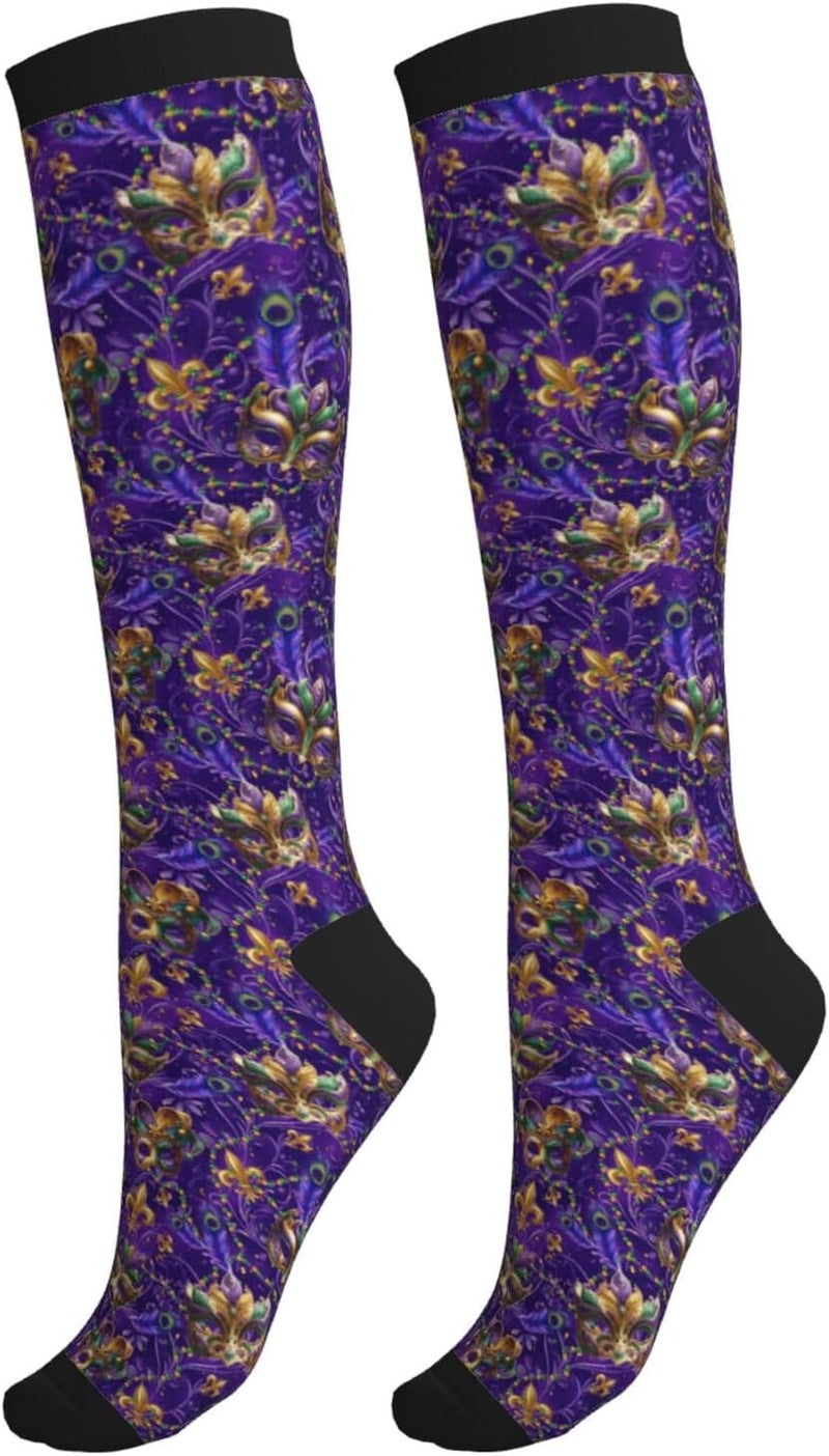 thmnj Compression Socks Knee High Support Socks for Women Men Circulation Stockings for Athletic Running Cycling Flying - Image 1
